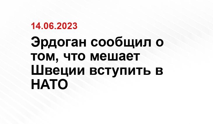 Эрдоган сообщил о том, что мешает Швеции вступить в НАТО